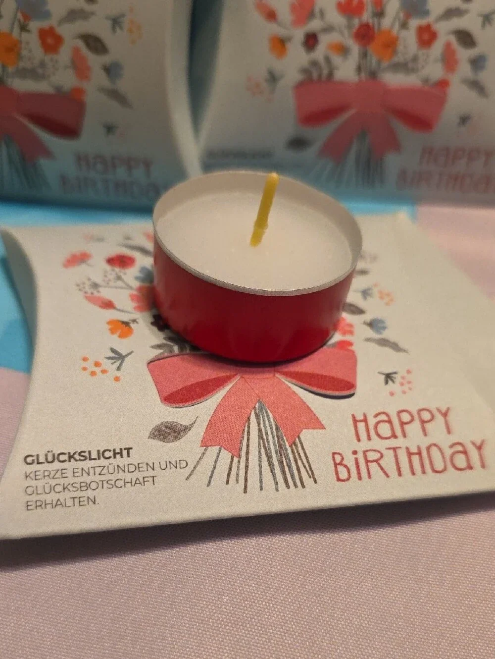 Happy Birthday Floral Cake Candles - Pink & Orange- NWT- German